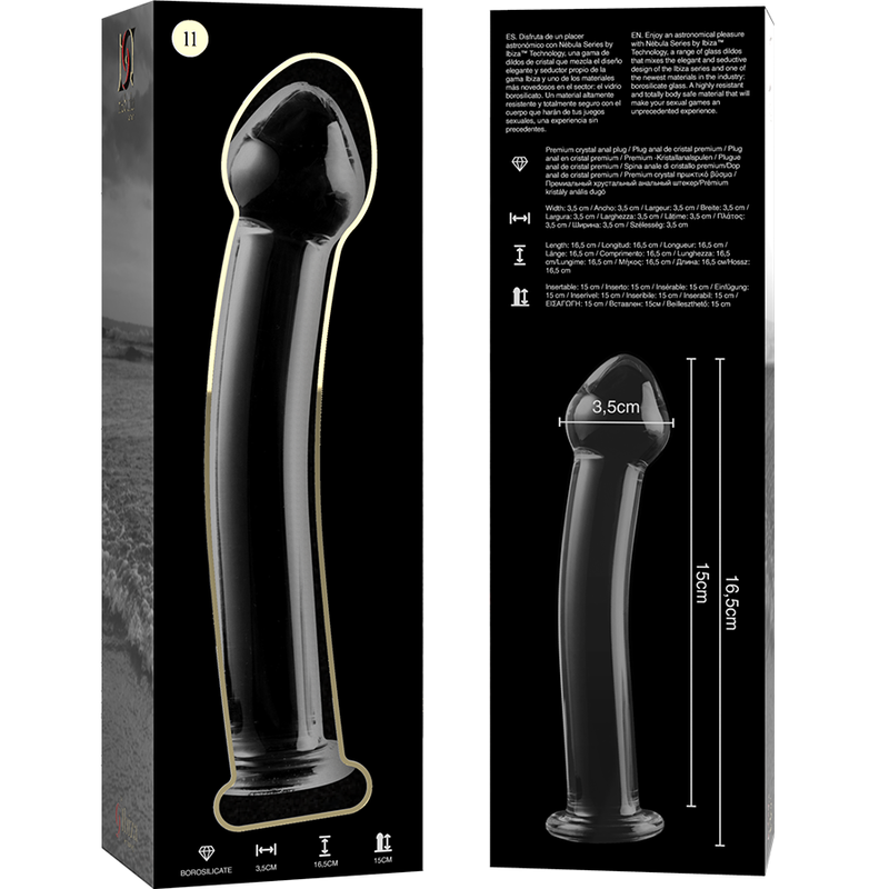 NEBULA SERIES BY IBIZA - MODELO 11 DILDO CRISTAL TRANSPARENTE 16 CM -O- 3 CM - immagine 4