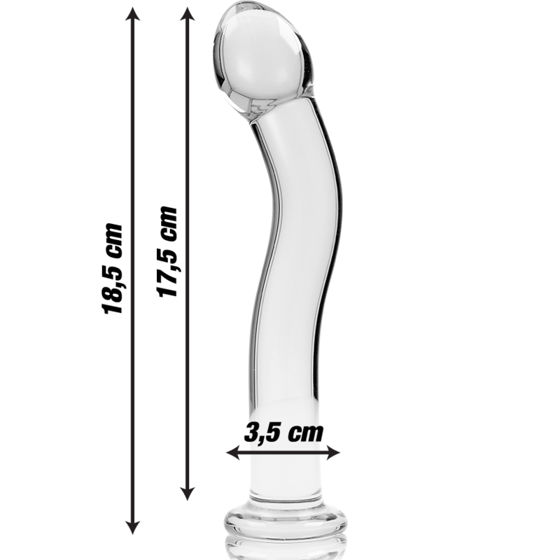NEBULA SERIES BY IBIZA - MODELO 18 DILDO CRISTAL TRANSPARENTE 18.5 CM -O- 3.5 CM - immagine 3
