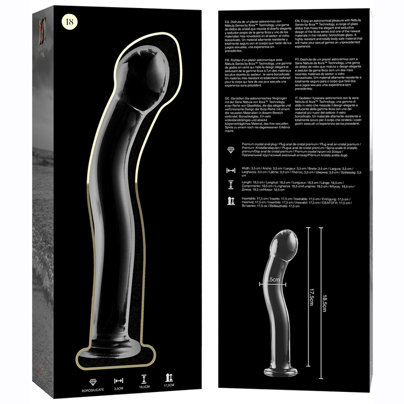 NEBULA SERIES BY IBIZA - MODELO 18 DILDO CRISTAL TRANSPARENTE 18.5 CM -O- 3.5 CM - immagine 5