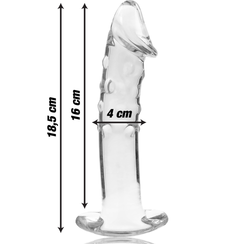 NEBULA SERIES BY IBIZA - MODELLO 19 DILDO IN VETRO BOROSILICATO 18,5 X 4 CM TRASPARENTE - immagine 2