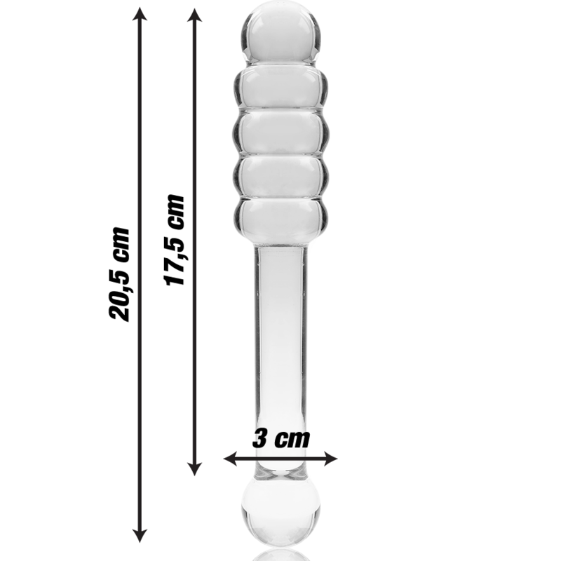NEBULA SERIES BY IBIZA - MODELLO 20 DILDO IN VETRO BOROSILICATO 20,5 X 3 CM TRASPARENTE - immagine 3