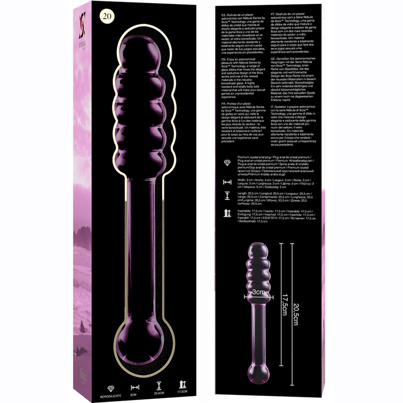 NEBULA SERIES BY IBIZA - MODELO 20 DILDO CRISTAL TRANSPARENTE 20.5 CM -O- 3 CM - immagine 5