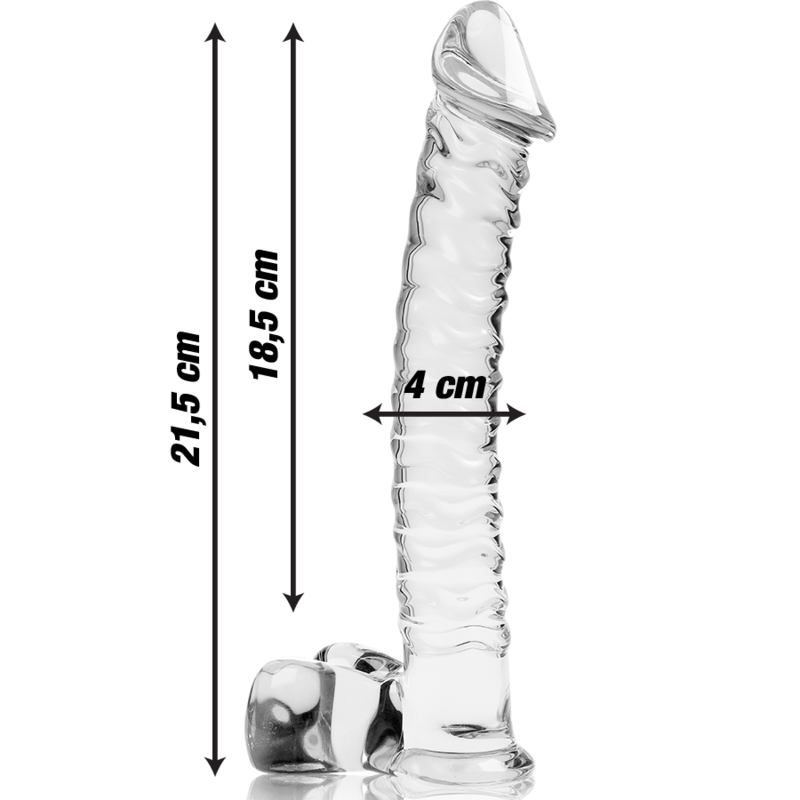 NEBULA SERIES BY IBIZA - MODELLO 23 DILDO IN VETRO BOROSILICATO 21,5 X 4 CM TRASPARENTE - immagine 3