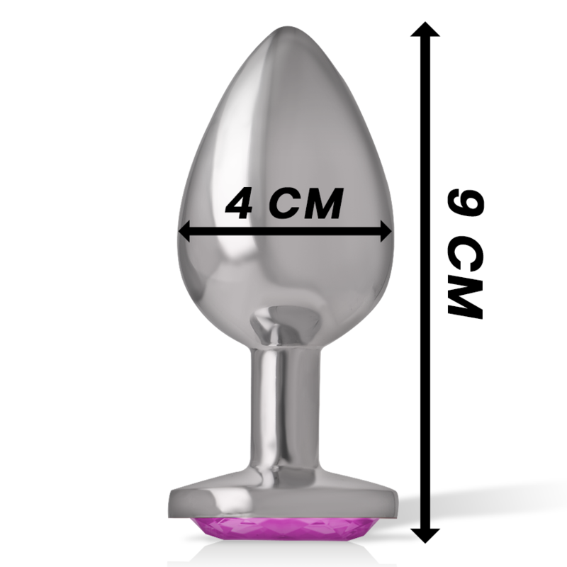 INTENSE - PLUG ANALE IN METALLO ALLUMINIO CON CRISTALLO ROSA MISURA L - immagine 4