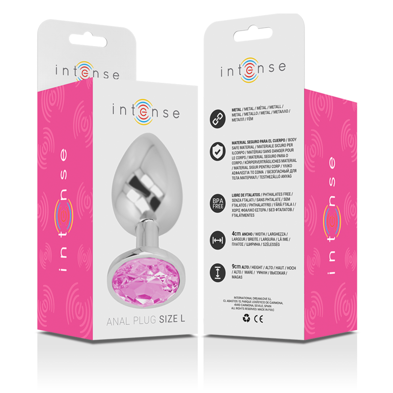 INTENSE - PLUG ANAL METAL ALUMINIO CON CRISTAL ROSA TALLA L - immagine 6