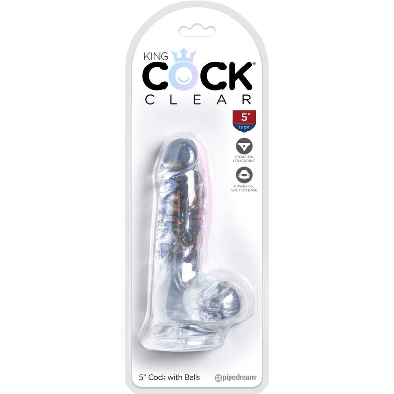 KING COCK - CLEAR PENE REALISTICO CON SFERE 10.1 CM TRASPARENTE - immagine 2