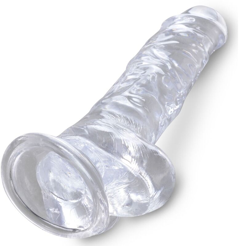 KING COCK - CLEAR PENE REALÍSTICO CON TESTÍCULOS 16.5 CM TRANSPARENTE - immagine 3