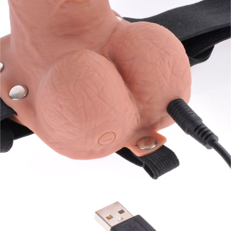 FETISH FANTASY SERIES - ARNÉS AJUSTABLE PENE REALÍSTICO CON TESTÍCULOS RECARGABLE Y VIBRADOR 17.8 CM - immagine 2