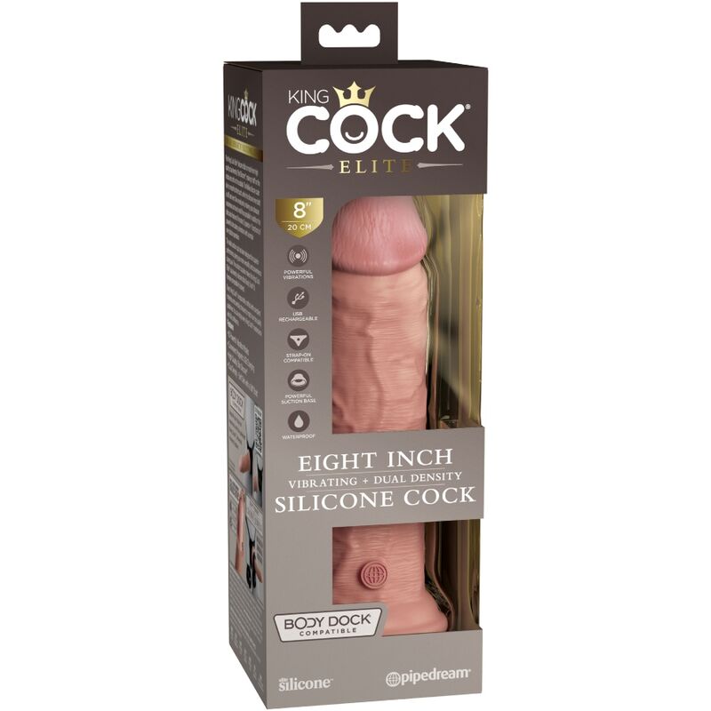 KING COCK - ELITE DILDO REALISTICO VIBRANTE E SILICONE 20.3 CM - immagine 3