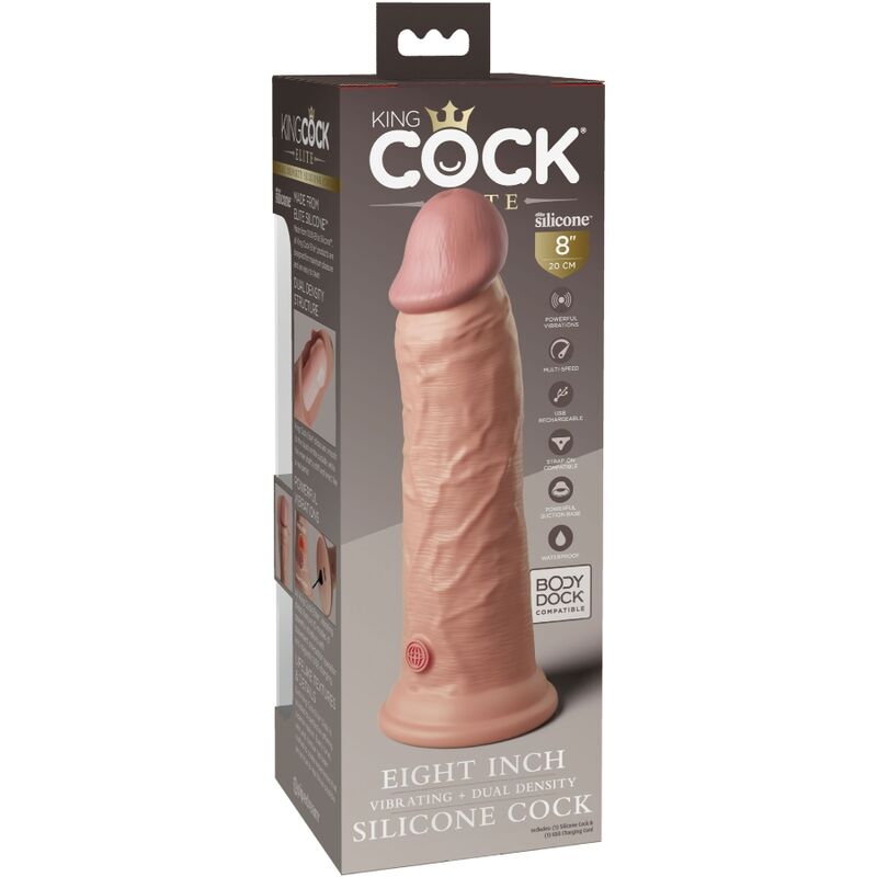 KING COCK - ELITE DILDO REALISTICO VIBRANTE E SILICONE 20.3 CM - immagine 2