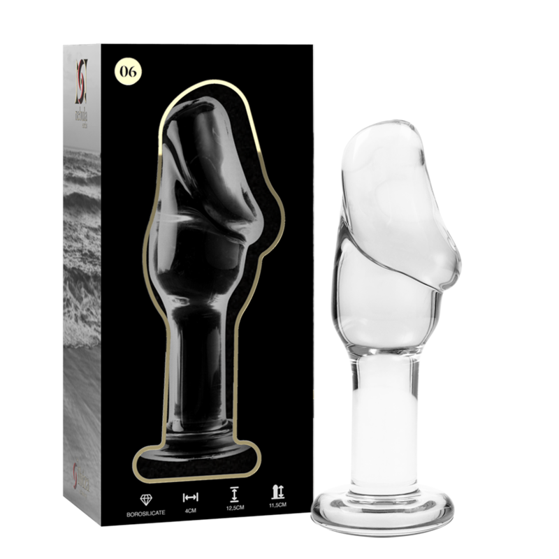 NEBULA SERIES BY IBIZA - MODELLO 6 PLUG ANALE VETRO BOROSILICATO 12,5 X 4 CM TRASPARENTE - immagine 3