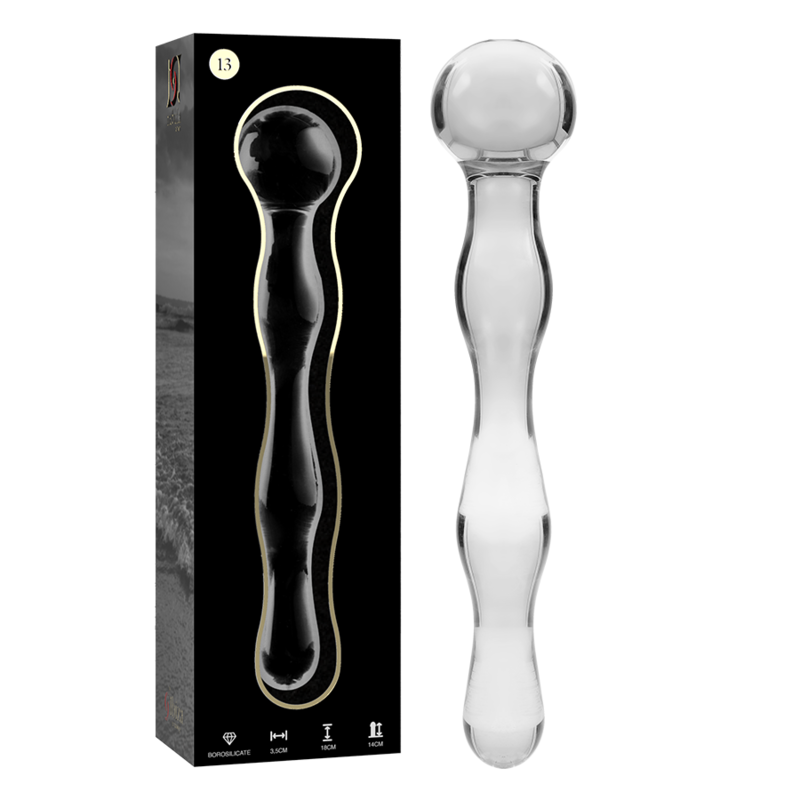 NEBULA SERIES BY IBIZA - MODELLO 13 DILDO IN VETRO BOROSILICATO 18 X 3,5 CM TRASPARENTE - immagine 2