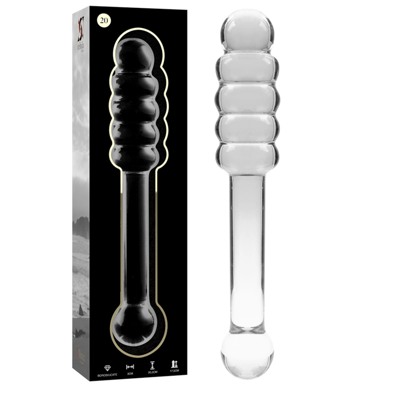 NEBULA SERIES BY IBIZA - MODELLO 20 DILDO IN VETRO BOROSILICATO 20,5 X 3 CM TRASPARENTE - immagine 2