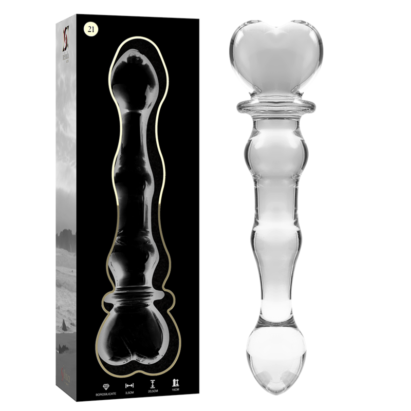NEBULA SERIES BY IBIZA - MODELLO 21 DILDO IN VETRO BOROSILICATO 20,5 X 3,5 CM TRASPARENTE - immagine 5