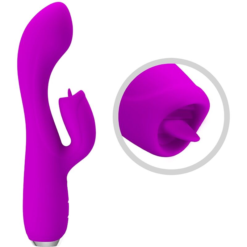 PRETTY LOVE - VIBRATORE RICARICABILE GLORIA RABBIT-VIOLA IMPERMEABILE - immagine 7