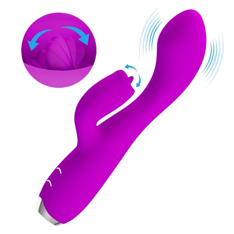 PRETTY LOVE - VIBRATORE RICARICABILE GLORIA RABBIT-VIOLA IMPERMEABILE - immagine 4