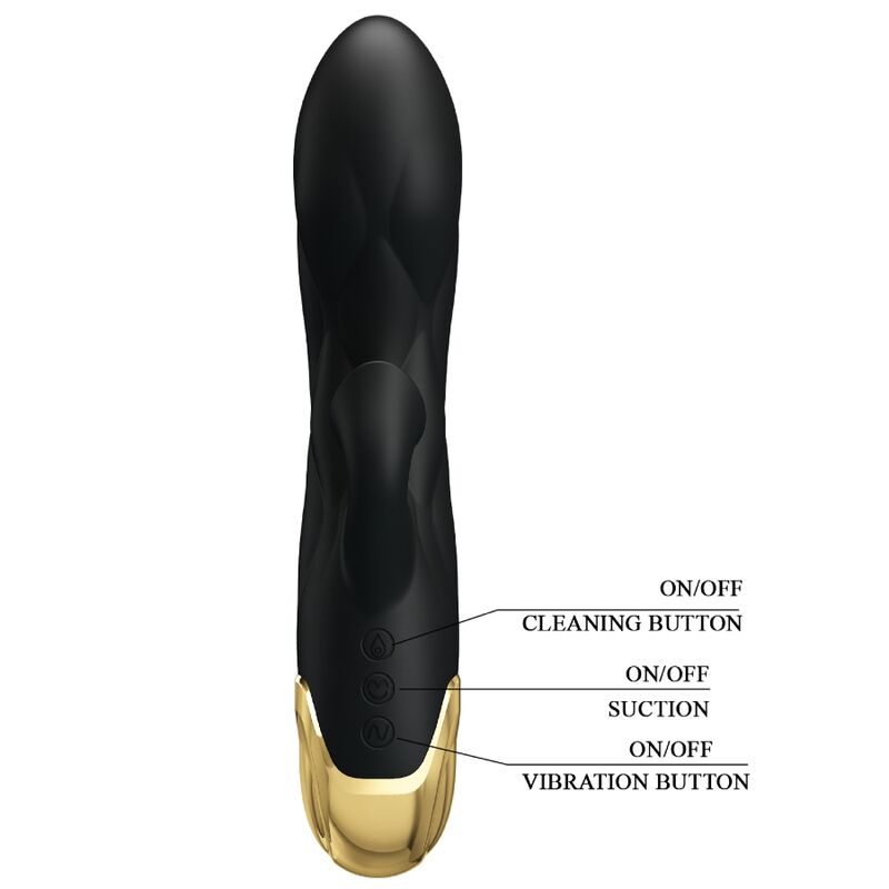 PRETTY LOVE - VIBRADOR DE LUJO BAÑADO EN ORO RECARGABLE NEGRO - immagine 3