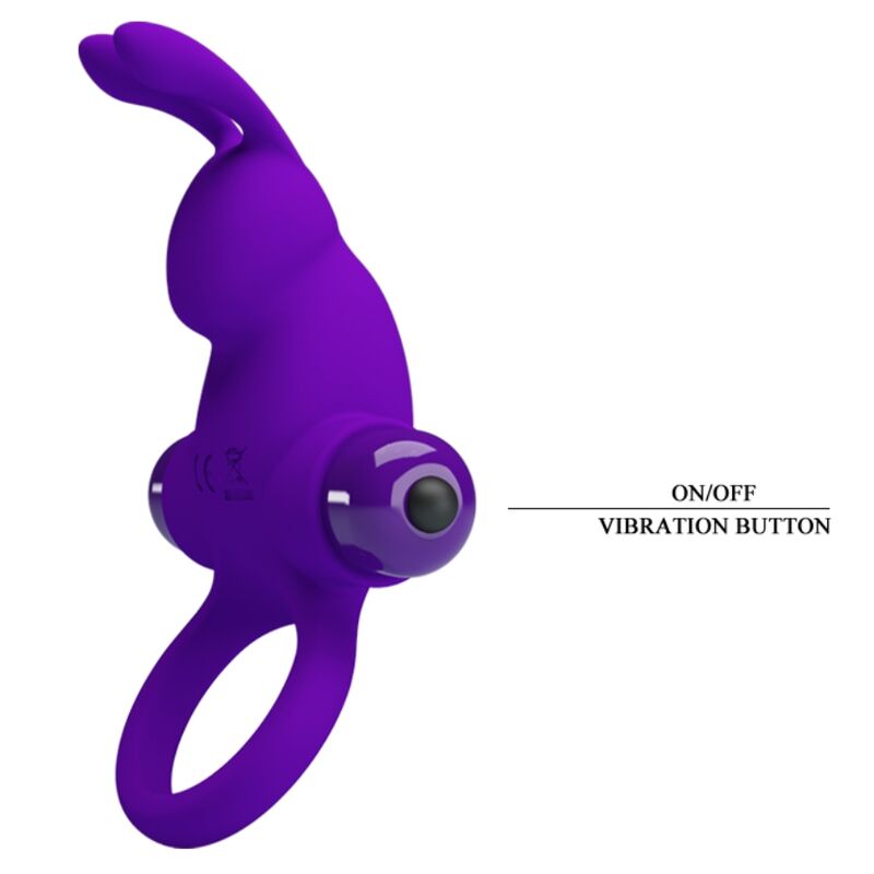 PRETTY LOVE - ANELLO VIBRATORE I CONIGLIO PER PENE VIOLA - immagine 3