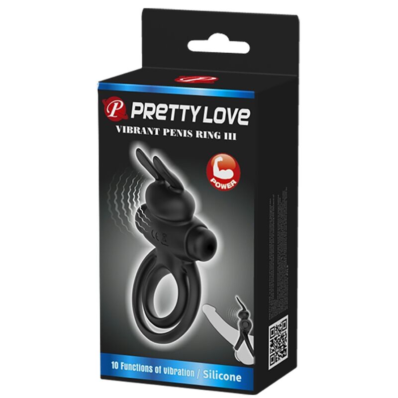 PRETTY LOVE - ANILLO VIBRADOR III CONEJO PARA PENE NEGRO - immagine 6