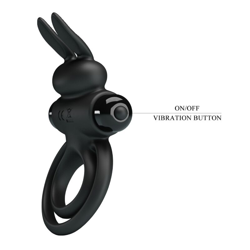 PRETTY LOVE - ANILLO VIBRADOR III CONEJO PARA PENE NEGRO - immagine 5