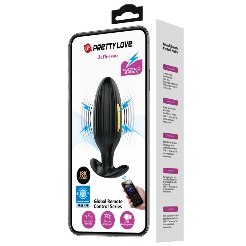 PRETTY LOVE - PLUG ANALE CONTROLLATO DA APP JEFFERSON NERO - immagine 2