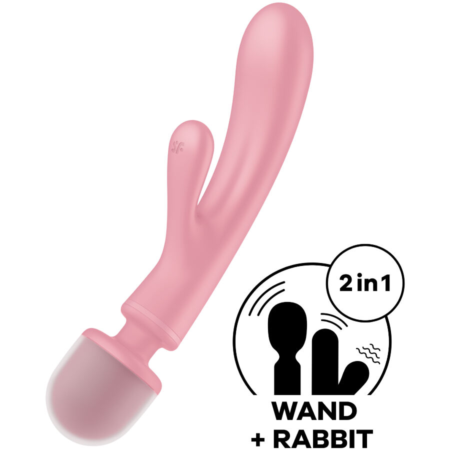 SATISFYER - TRIPLE LOVER MASAJEADOR VIBRADOR RABBIT ROSA - immagine 7