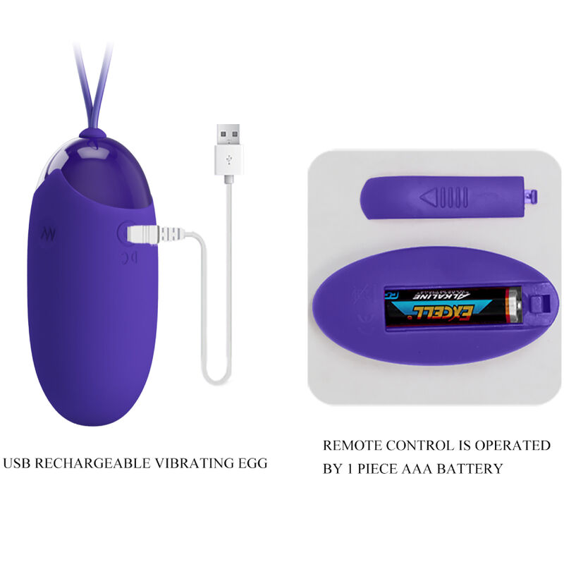 PRETTY LOVE - BERGER YOUTH HUEVO VIBRADOR CONTROL REMOTO VIOLETA - immagine 2