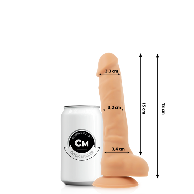 COCK MILLER - DILDO REALÍSTICO SILICONA DENSITY ARTICULABLE NATURAL 18 CM - immagine 2