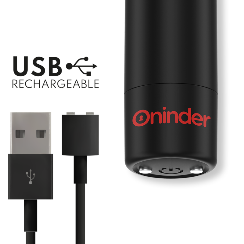 ONINDER - BERLIN VIBRATORE BULLET NERO 9 MODALITÀ 8,5 X 2 CM - APP GRATUITA - immagine 3