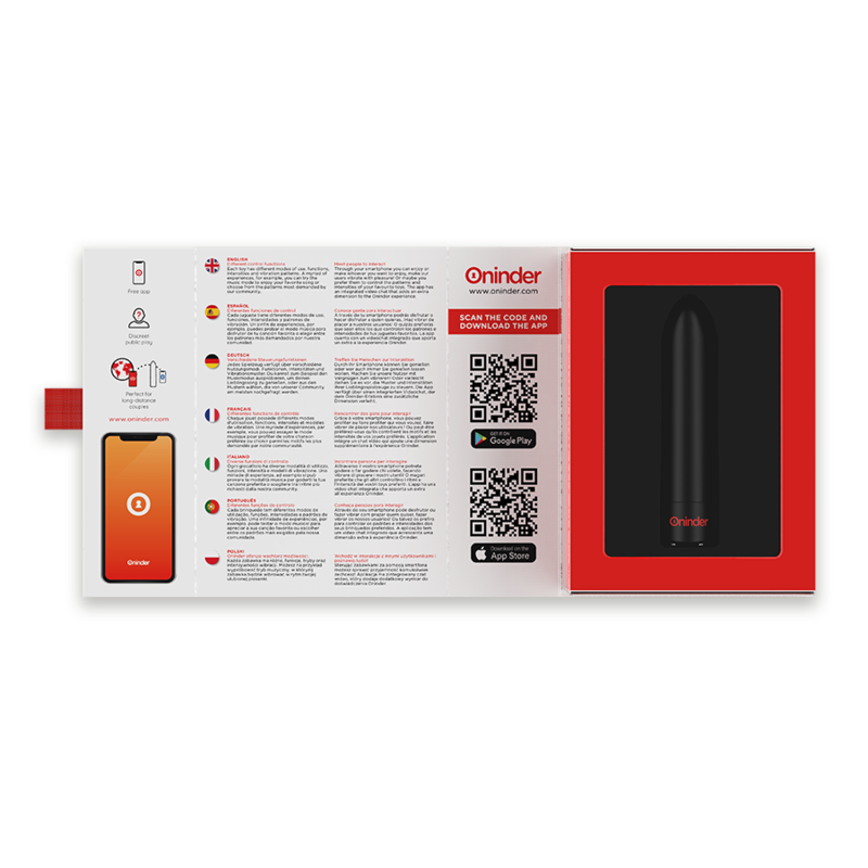 ONINDER - BERLIN VIBRATORE BULLET NERO 9 MODALITÀ 8,5 X 2 CM - APP GRATUITA - immagine 5