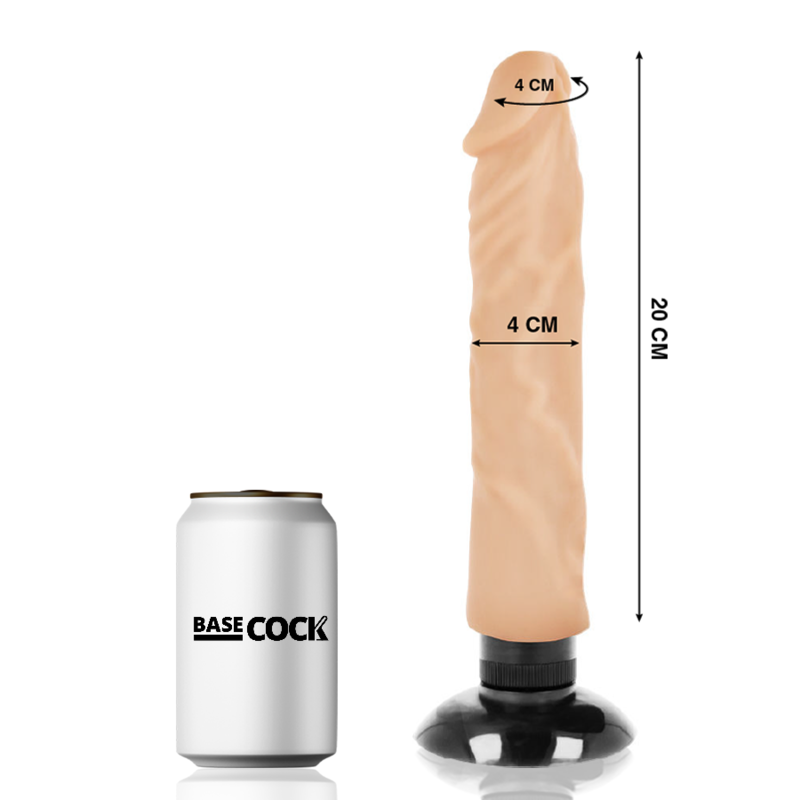 BASECOCK - VIBRADOR REALÍSTICO 2-1 NATURAL 20 CM -O- 4 CM - immagine 4