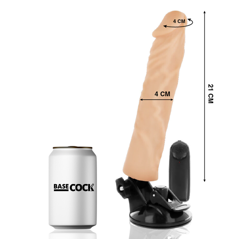 BASECOCK - VIBRADOR REALÍSTICO CONTROL REMOTO NATURAL 21 CM -O- 4 CM - immagine 3
