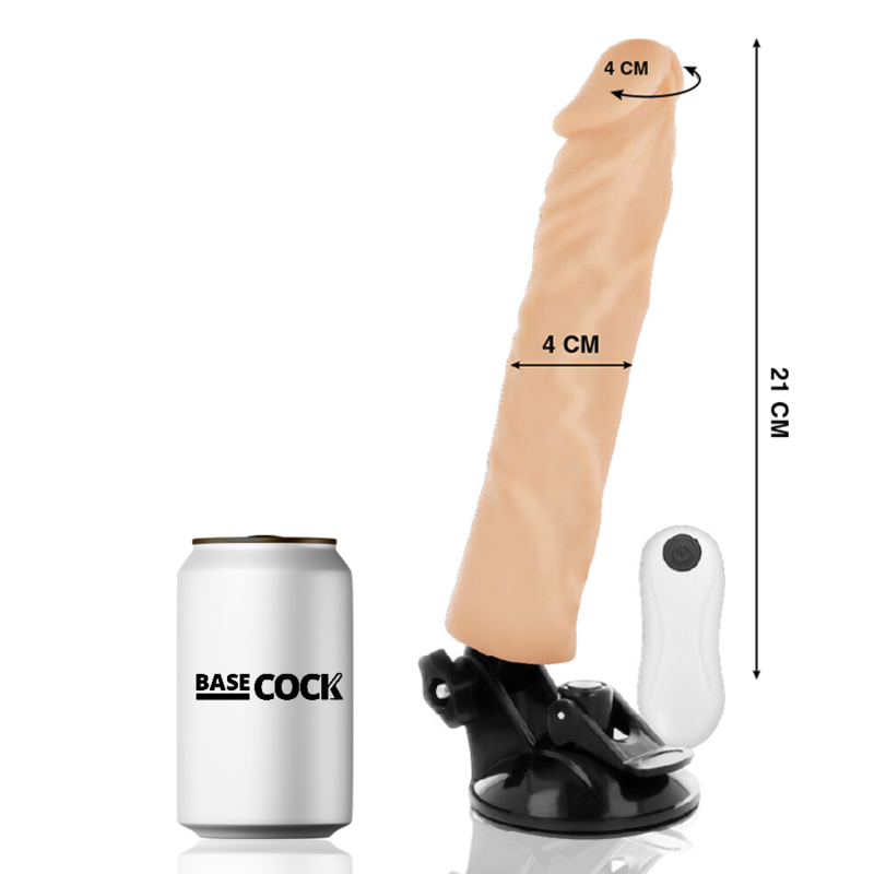 BASECOCK - VIBRADOR REALÍSTICO CONTROL REMOTO NATURAL 21 CM -O- 4 CM - immagine 5