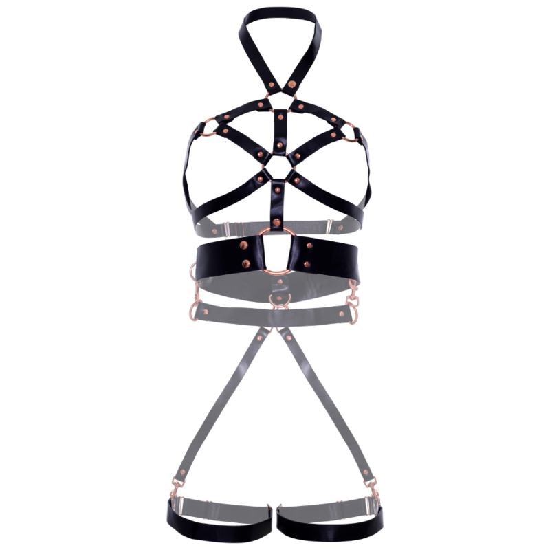 LEG AVENUE - ARNES BODY CUERO VEGANO AGARRE NEGRO S - immagine 3