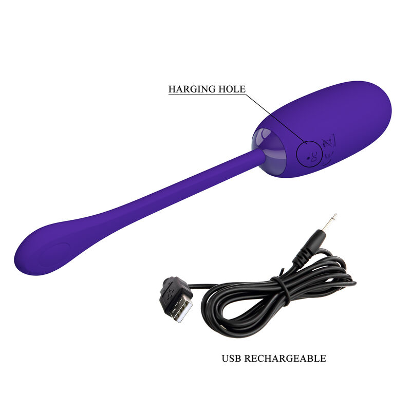 PRETTY LOVE - UOVO VIBRANTE JULIUS IMPERMEABILE-RICARICABILE VIOLA - immagine 2