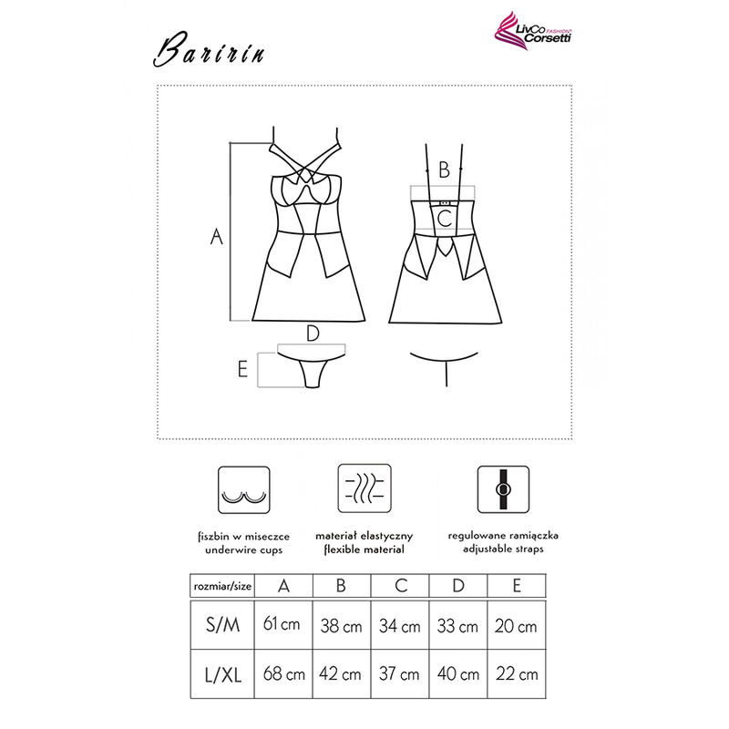 LIVCO CORSETTI FASHION - BARIRIN LC 90633 FALDA + PANTY NEGRO - immagine 4