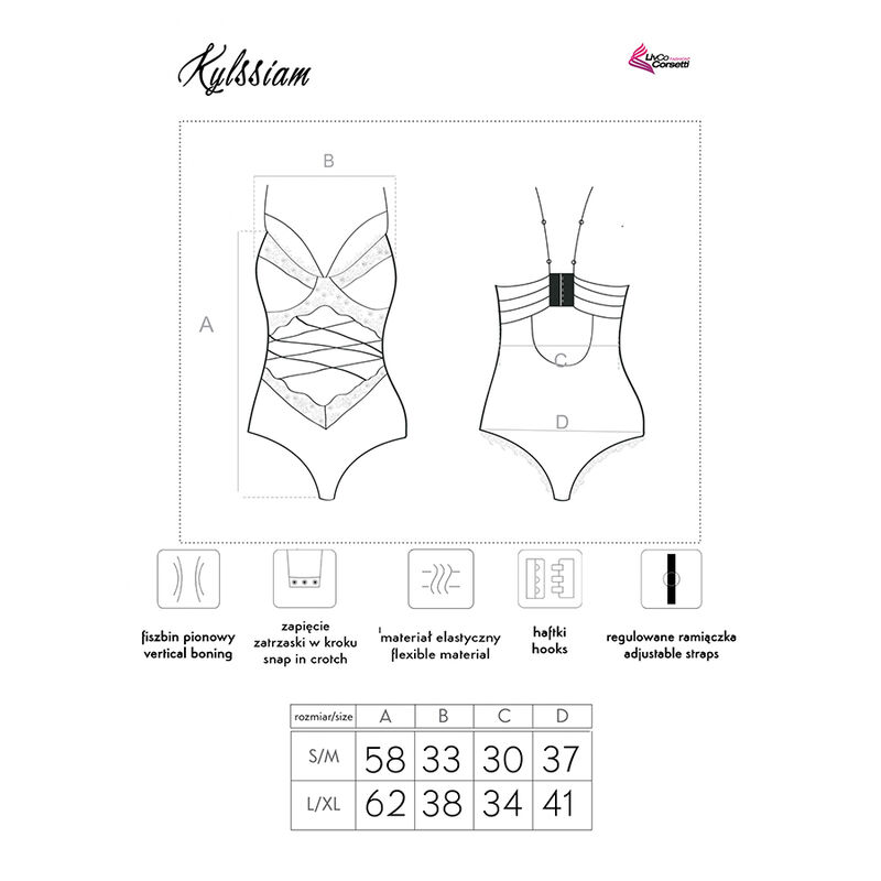 LIVCO CORSETTI FASHION - KYLSSIAM LC 90613 BODY NEGRO - immagine 3