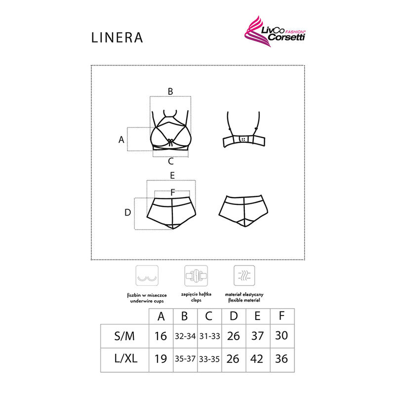 LIVCO CORSETTI FASHION - LINERA FOR THE SENSES COLLECTION SUJETADOR + PANTY NEGRO - immagine 3