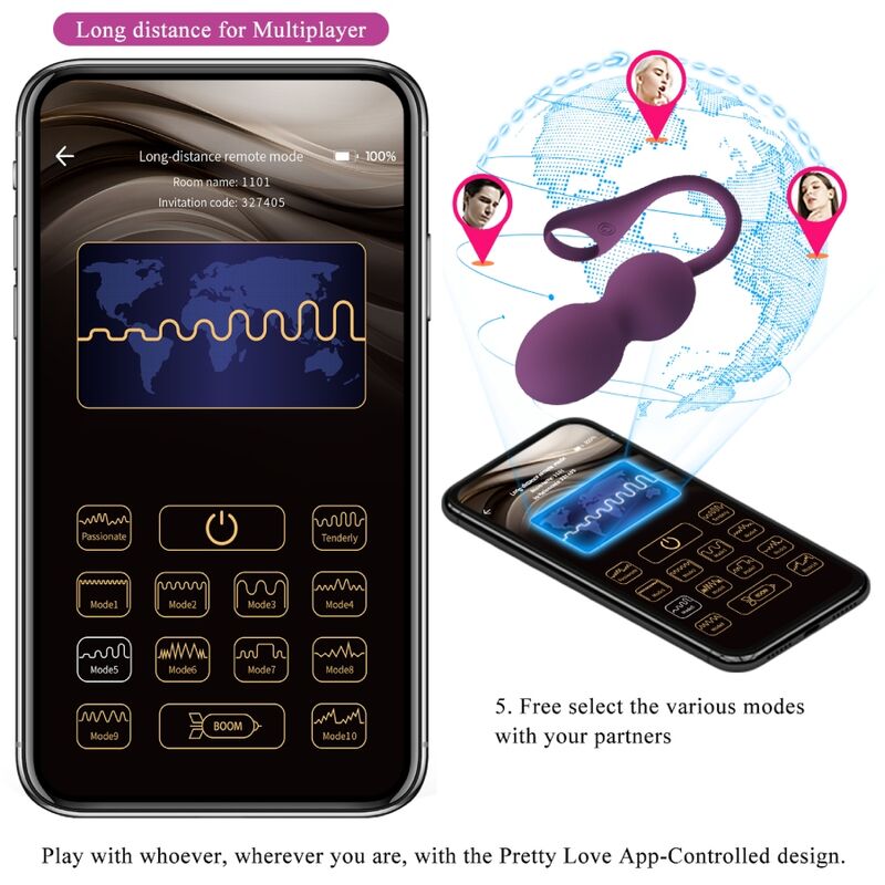PRETTY LOVE - ELVIRA KEGEL BALLS APP CONTROL REMOTO MORADO - immagine 12