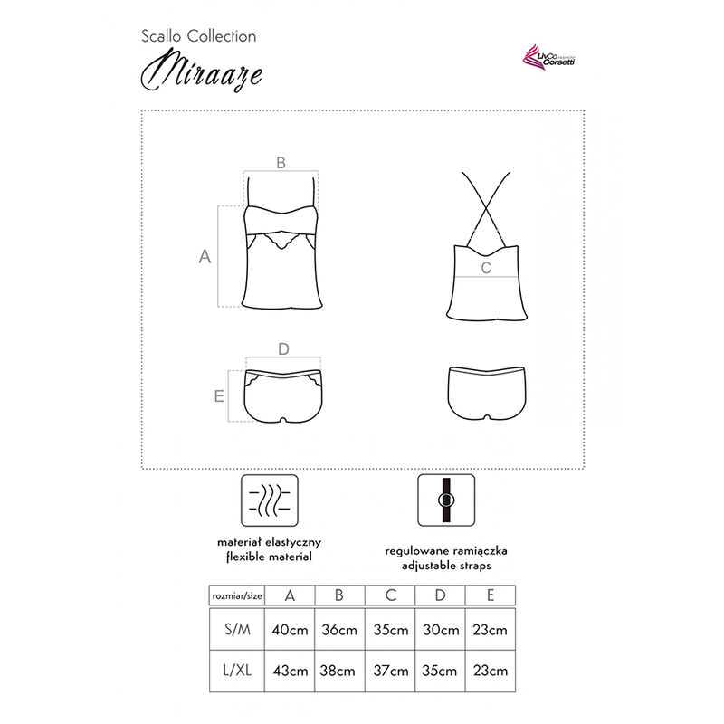 LIVCO CORSETTI FASHION - MIRAAZE LC 90567 CAMISETA + SHORTS NEGRO - immagine 4