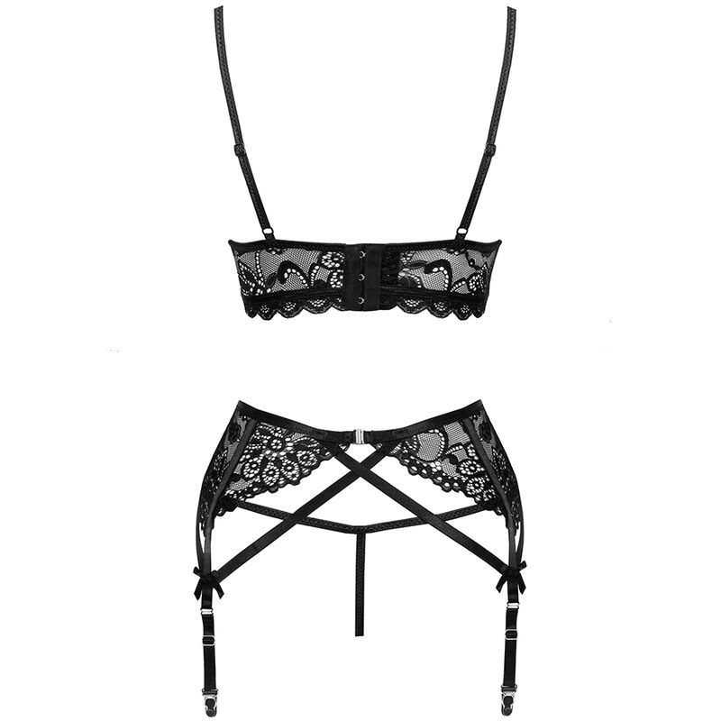 LIVCO CORSETTI FASHION - MORIDAM LC 90552 SUJETADOR + LIGUERO + PANTY NEGRO - immagine 4