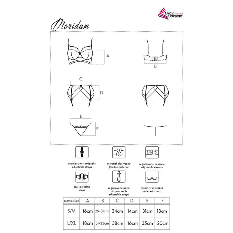 LIVCO CORSETTI FASHION - MORIDAM LC 90552 SUJETADOR + LIGUERO + PANTY NEGRO - immagine 3