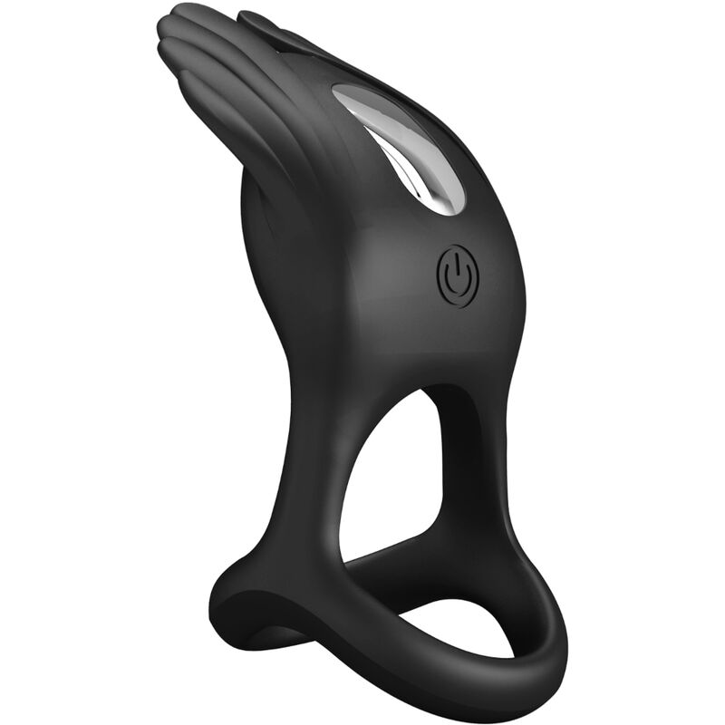 PRETTY LOVE - SILAS ANELLO PER PENE VIBRANTE 7 VIBRAZIONI IN SILICONE NERO - immagine 3