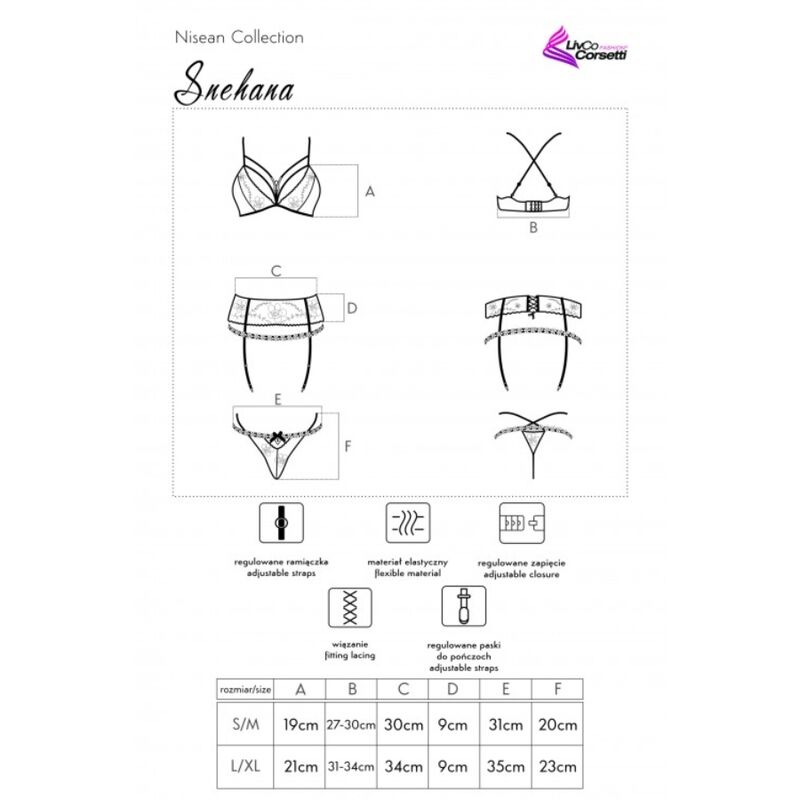LIVCO CORSETTI FASHION - SNEHANA LC 90443 SUJETADOR + LIGUERO + PANTY NEGRO - immagine 2