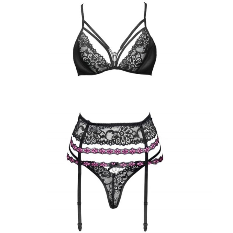 LIVCO CORSETTI FASHION - SNEHANA LC 90443 SUJETADOR + LIGUERO + PANTY NEGRO - immagine 4