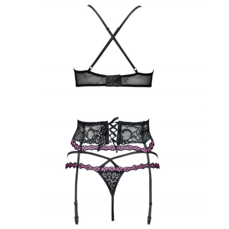 LIVCO CORSETTI FASHION - SNEHANA LC 90443 SUJETADOR + LIGUERO + PANTY NEGRO - immagine 3