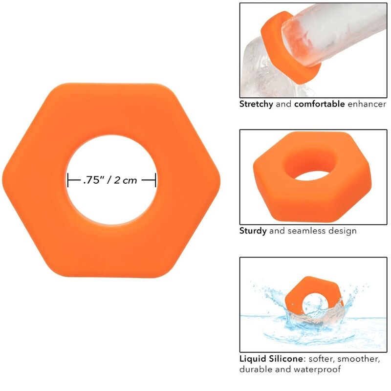 CALEXOTICS - ALPHA ANILLO PROLONG SEXGONO NARANJA - immagine 5