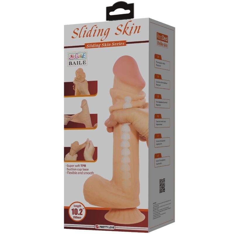 PRETTY LOVE - SLIDING SKIN SERIES DILDO REALÍSTICO CON VENTOSA PIEL DESLIZANTE 26 CM - immagine 4