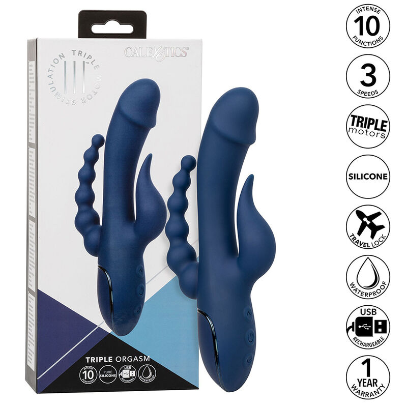CALEXOTICS - VIBRADOR TRIPLE ORGASM AZUL - immagine 8
