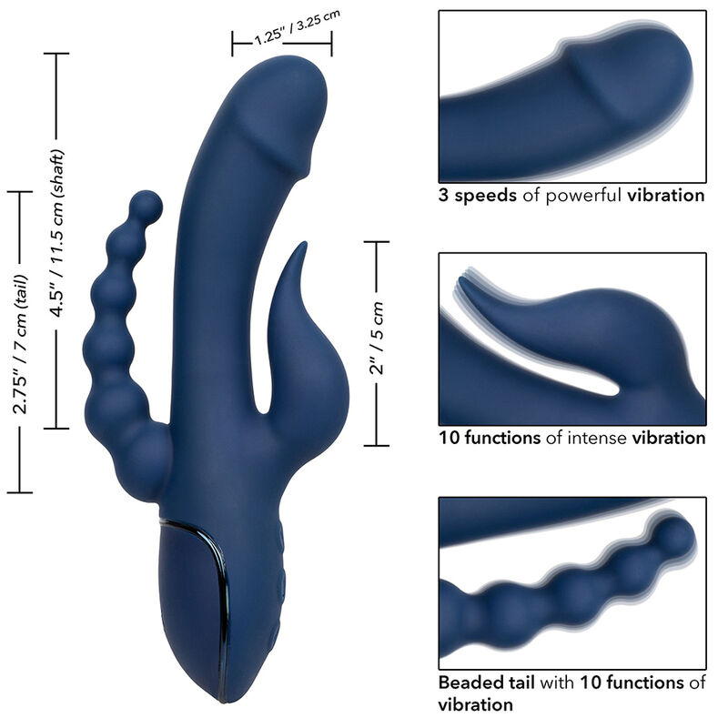 CALEXOTICS - VIBRADOR TRIPLE ORGASM AZUL - immagine 2